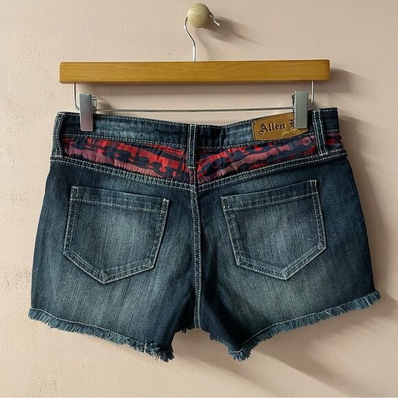 Allen B. by Allen Schwartz Red & Dark Blue Denim Cut Off Shorts Size 4 EUC - Picture 10 of 14